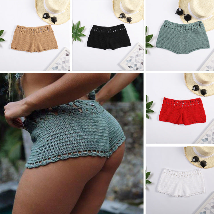 Damen Häkel-Shorts mit floralem Bund Drune