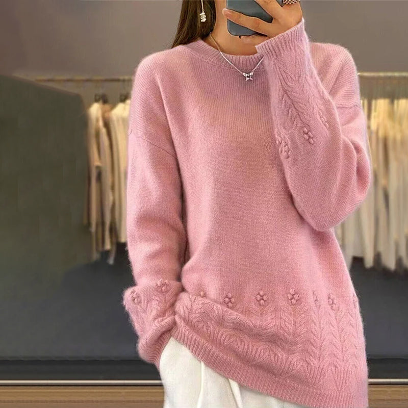 Drune | Strickbluse mit Musterdetails Wolle Komfortabel und Elegant