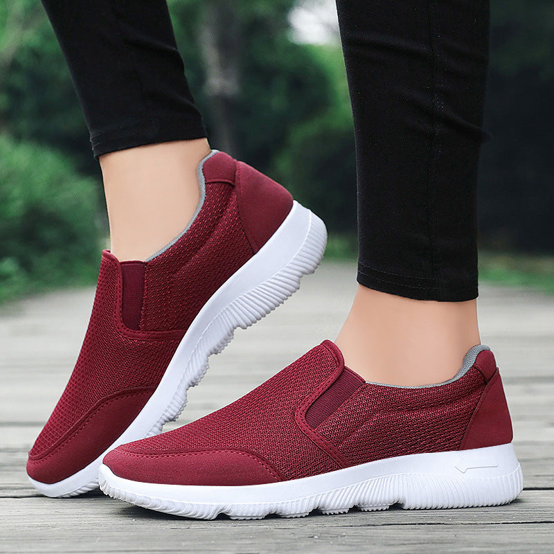 Herren nan atmungsaktiver Slip-On Freizeitschuh mit dehnbarem Einstieg, gestricktem Mesh-Obermaterial und stoßdämpfender EVA-Sohle Drune