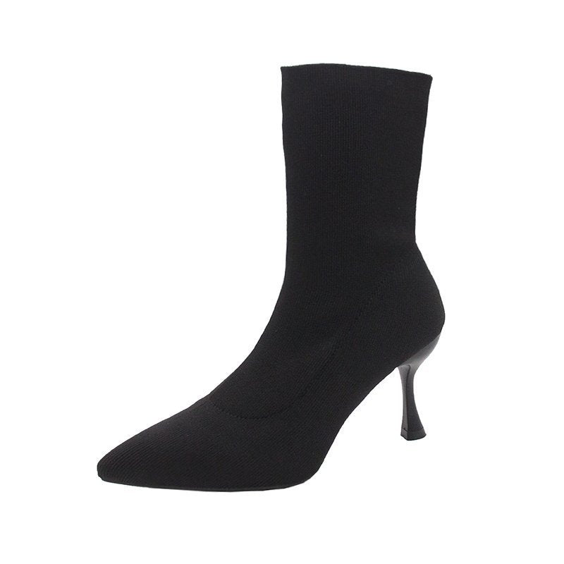 Damen nan Stretch-Sockenstiefelette mit spitzer Zehenpartie und geformtem Stiletto-Absatz Drune