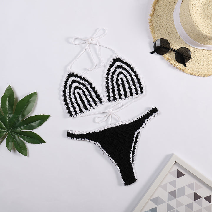 Damen Häkel-Bikini mit kontrastierendem Rand Drune