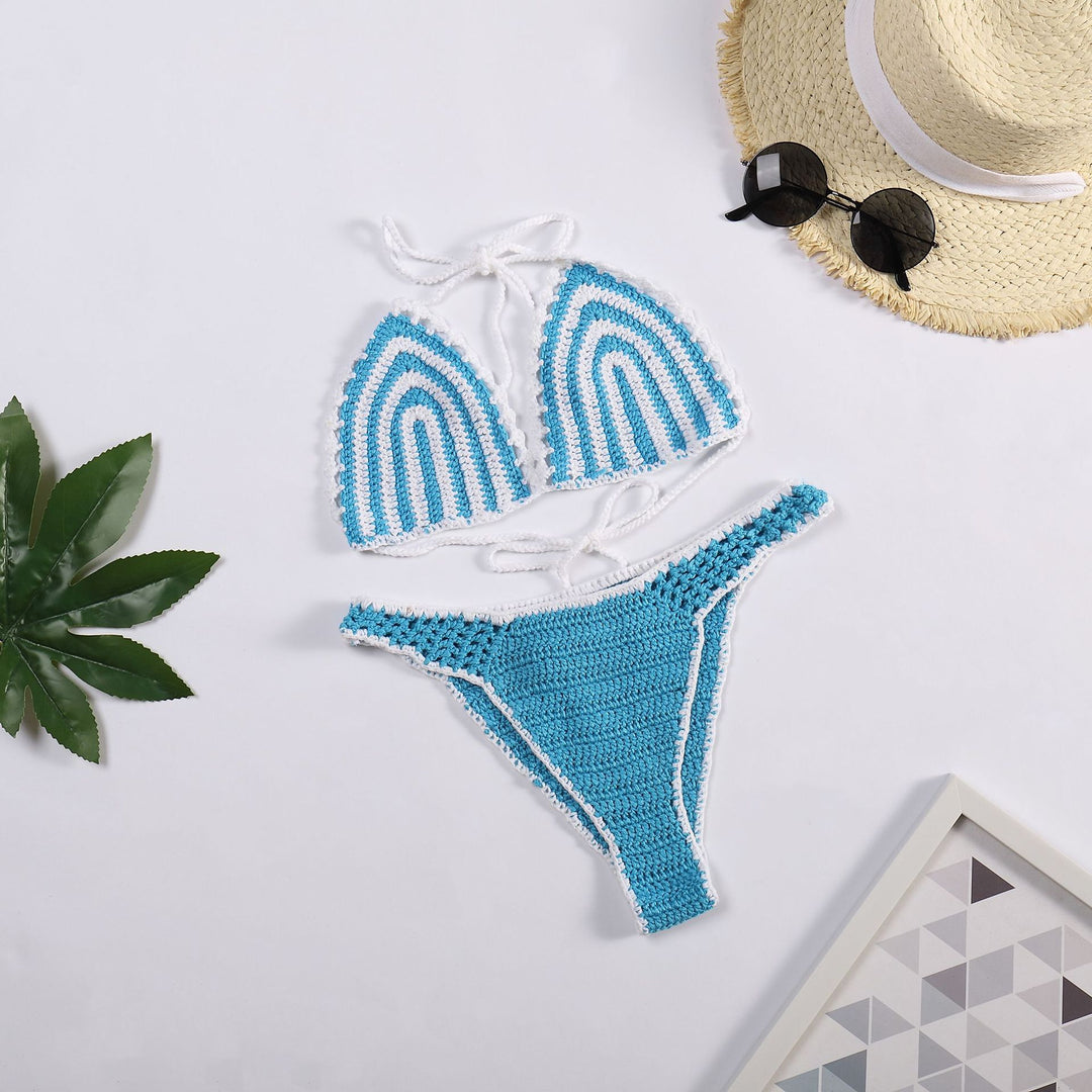 Damen Häkel-Bikini mit kontrastierendem Rand Drune