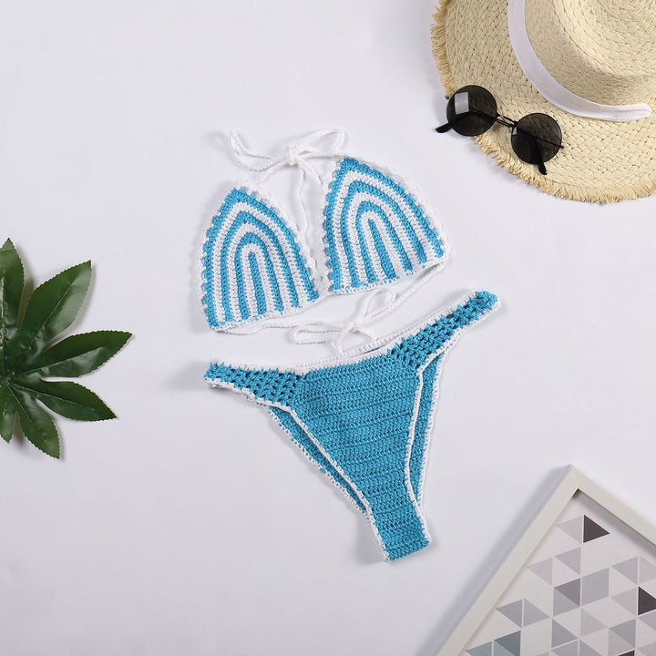 Damen Häkel-Bikini mit kontrastierendem Rand Drune