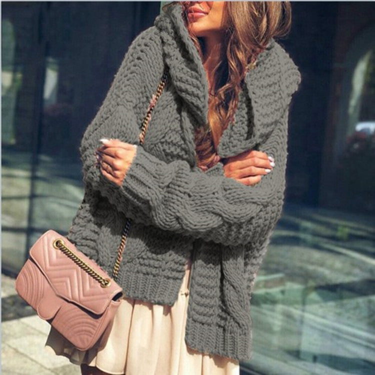 Damen Grobstrick-Cardigan mit voluminösen Ärmeln und lässigem Schnitt Drune