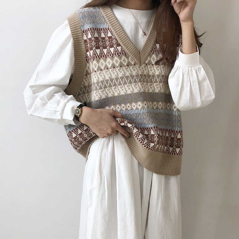 Damen Strickpullover mit modernem Fair Isle-Muster Drune