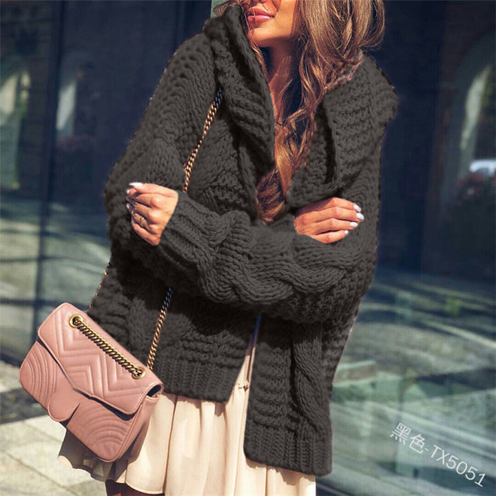 Damen Grobstrick-Cardigan mit voluminösen Ärmeln und lässigem Schnitt Drune