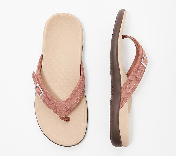 Damen nan verstellbare Zehensteg-Pantolette aus Textil mit gepolstertem Komfortfußbett Drune