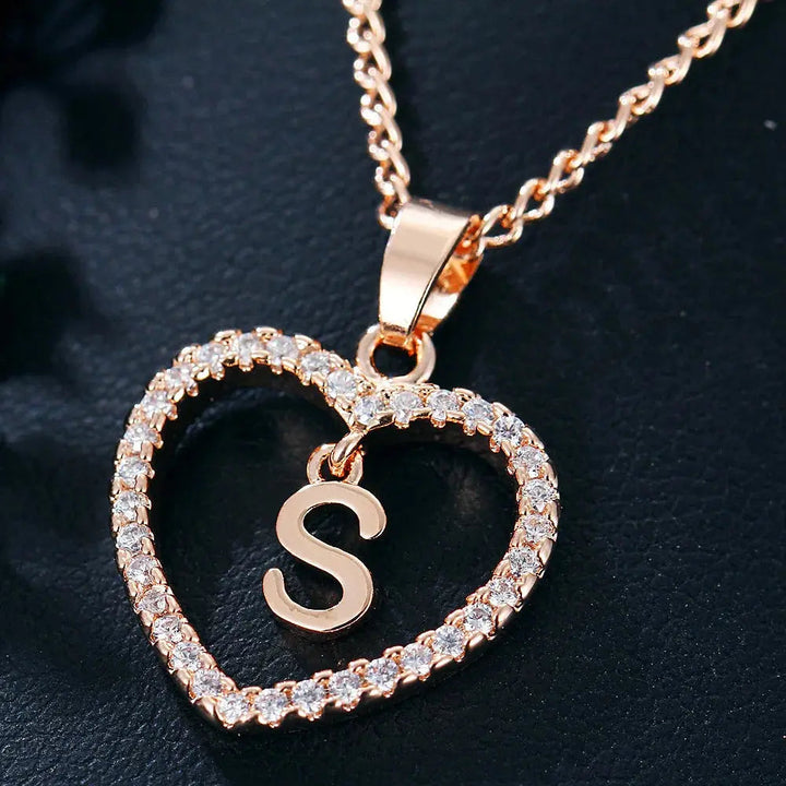 Drune | Buchstaben Zirkon Liebe Kette Schmuck Anhänger