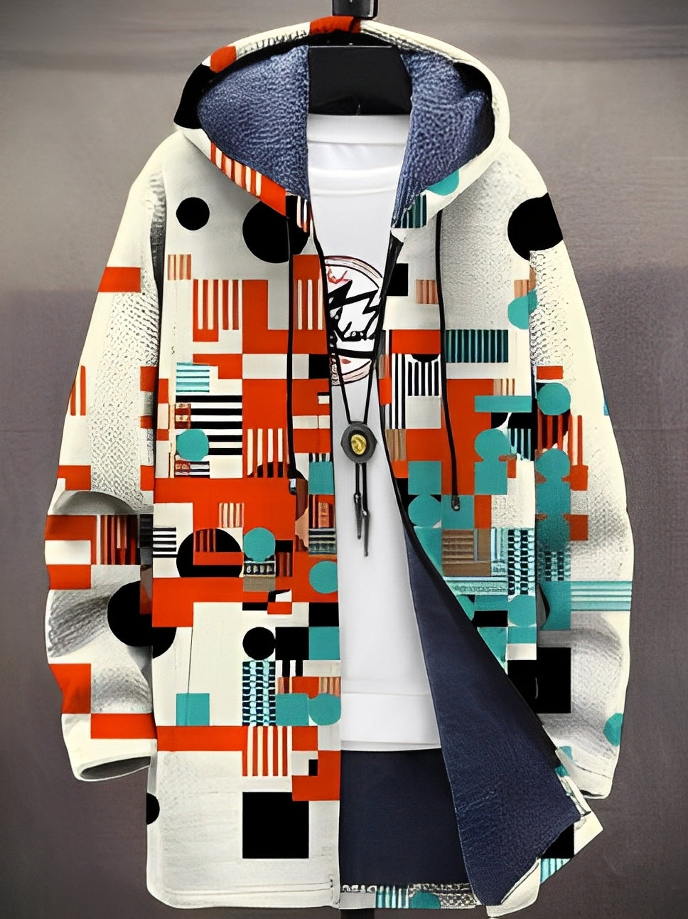 Drune | Stilvolle bedruckte Jacke mit Kapuze für Männer