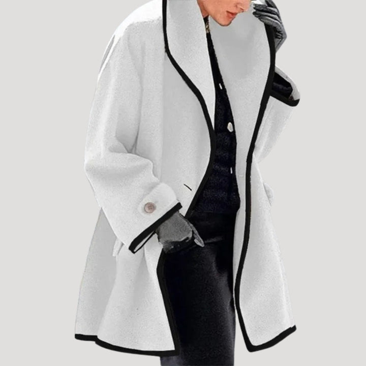 Drune | Damen Winterwollmantel eleganter Schwungumhangjacke
