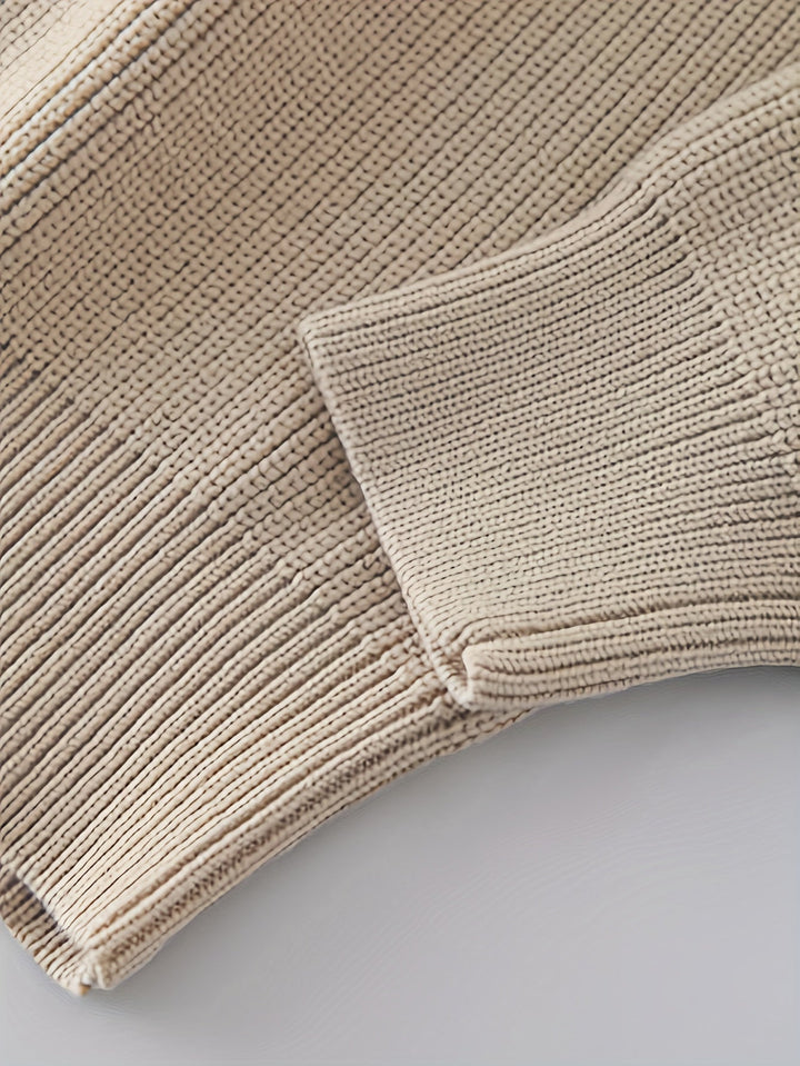 Drune | Rippstrickpullover mit Hohem Kragen und Reißverschluss Baumwolle Elegant und Bequem