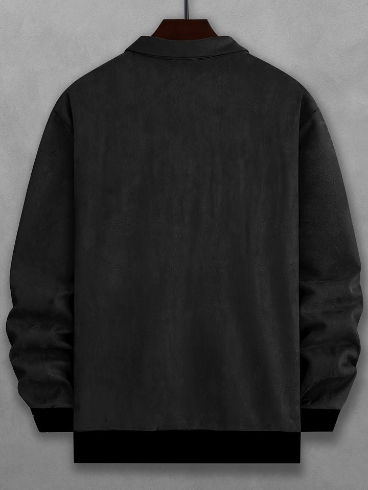 Drune |  Einfarbige Warme Fleece Bedruckte Winterjacke Für Herren - Ideal für Winter