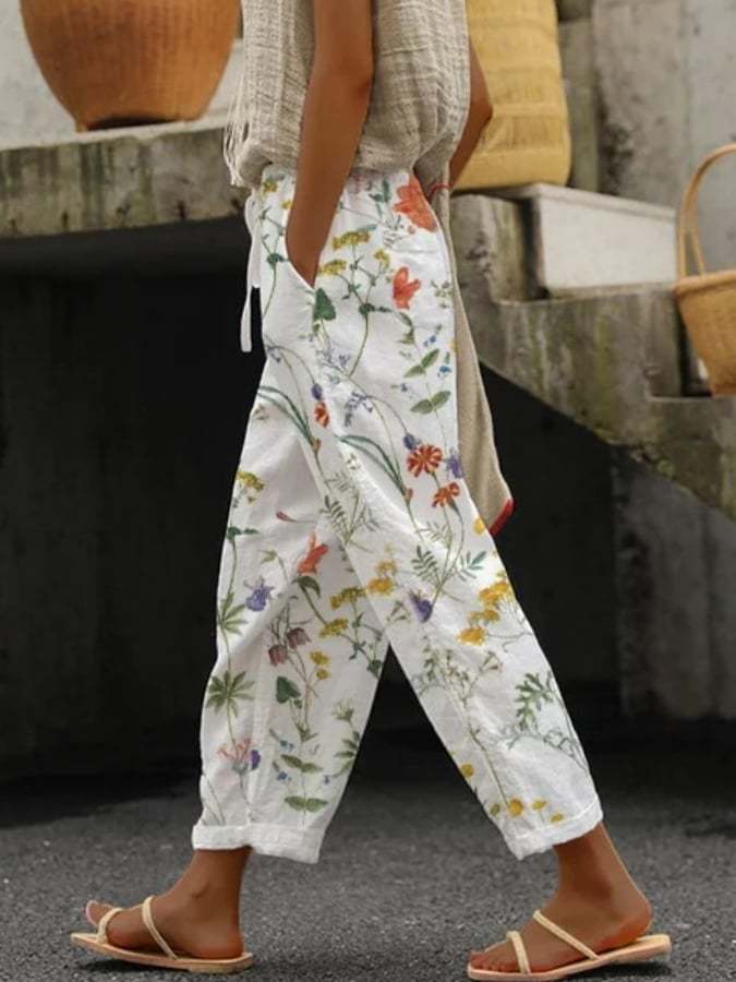 Drune | Bequeme Weite Hose Mit Modernem Print Für Frauen