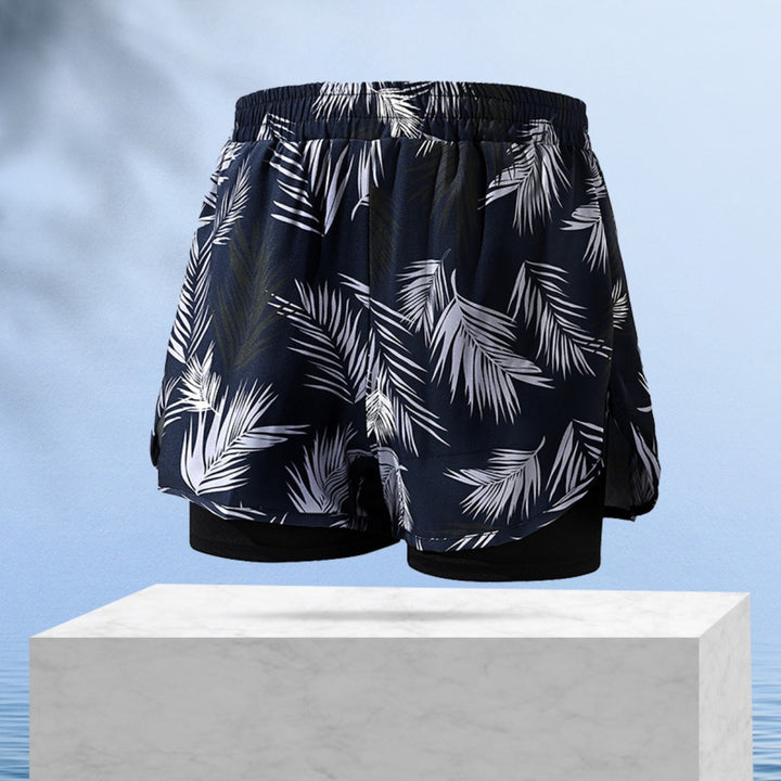 Drune | Doppellagige Herren Sport Fitness Anti-Peinlichkeit Strandhose