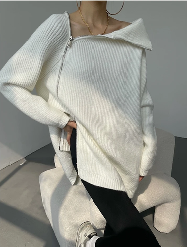 Drune | Roter, schlichter Pullover mit Stehkragen