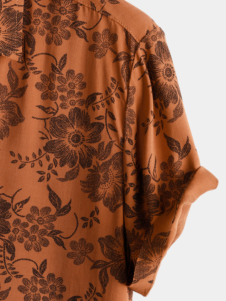 Drune | Retro Blumenmuster Mit Kurzen Ärmeln