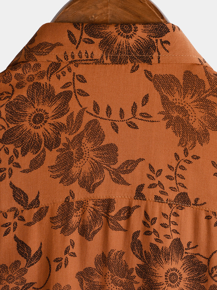 Drune | Retro Blumenmuster Mit Kurzen Ärmeln