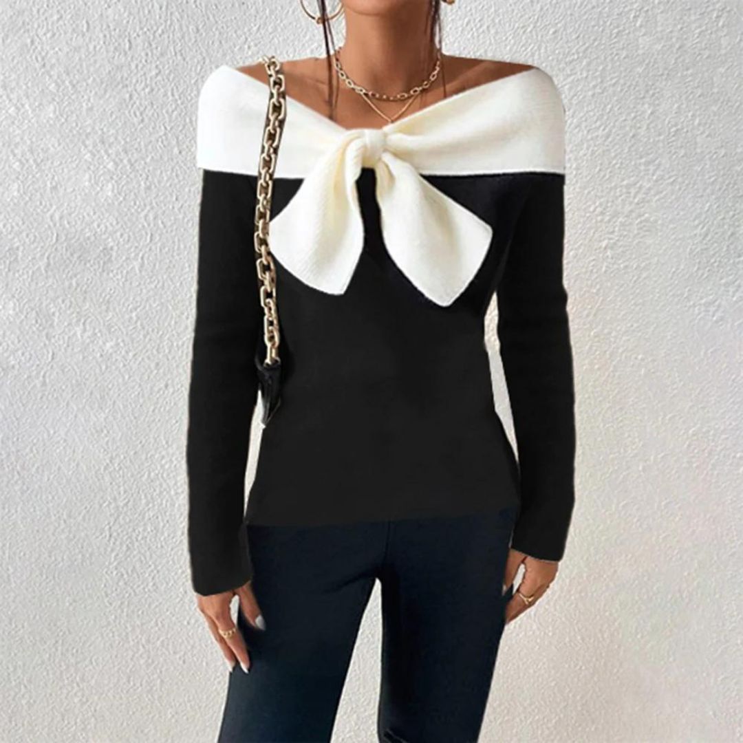 Drune | Farbe Block Off the Shoulder Pullover