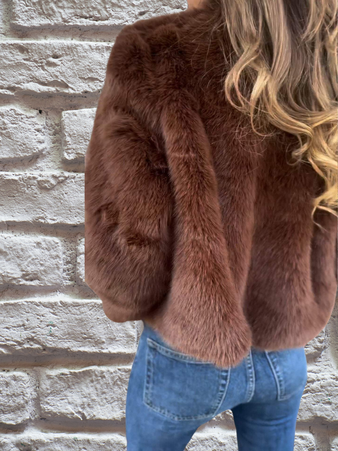 Drune | Damen Samtjacke Weicher Plüschstoff