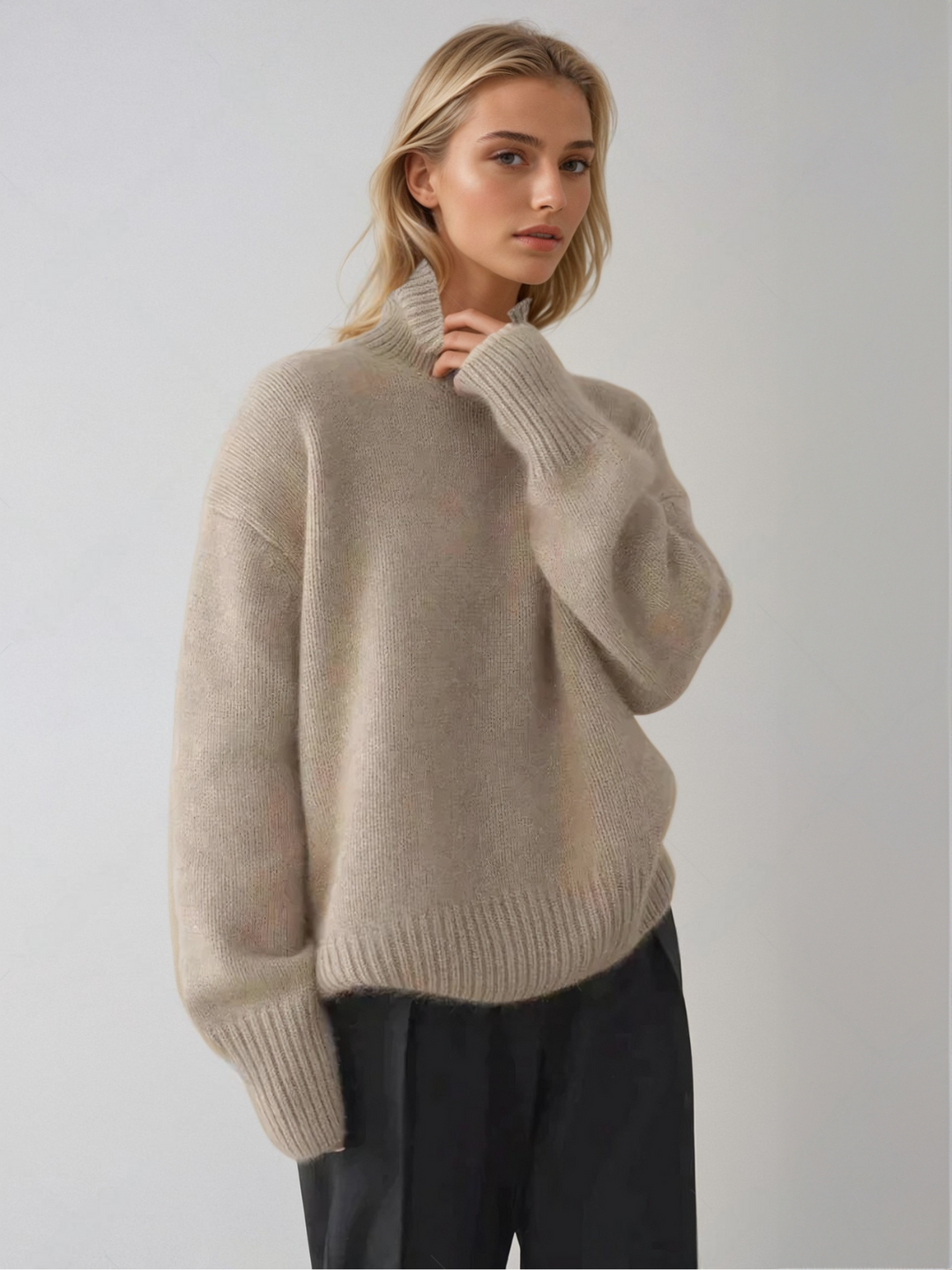 Drune | Rollkragenpullover im koreanischen Oversize-Stil - Modischer Strickpullover für Herbst und Winter