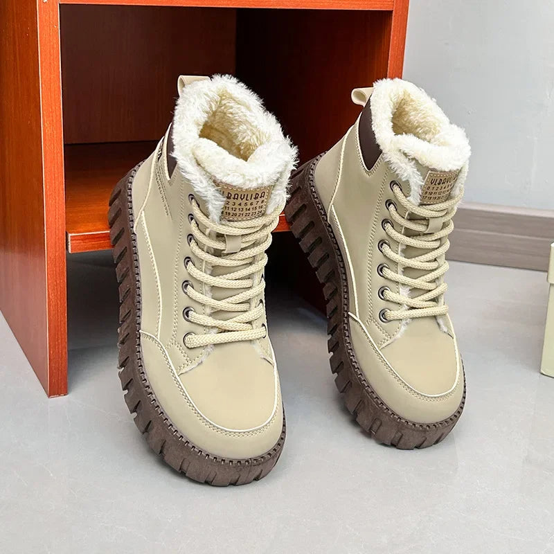 Drune | Damen High Top Dicksohlen Plus Fleece Martin Stiefel