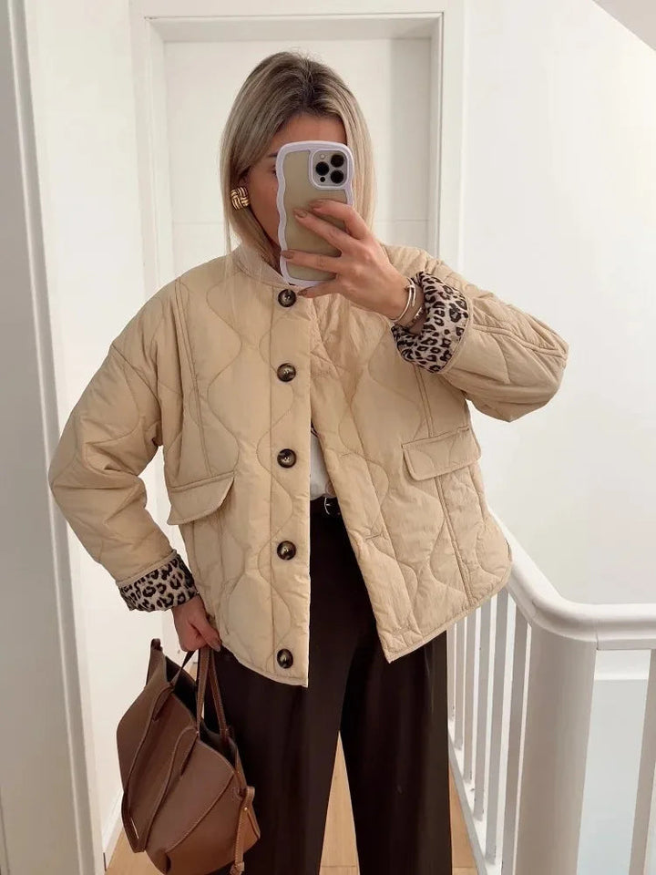 Drune | Mit Leopardenfutter gep padded Jacke für Damen