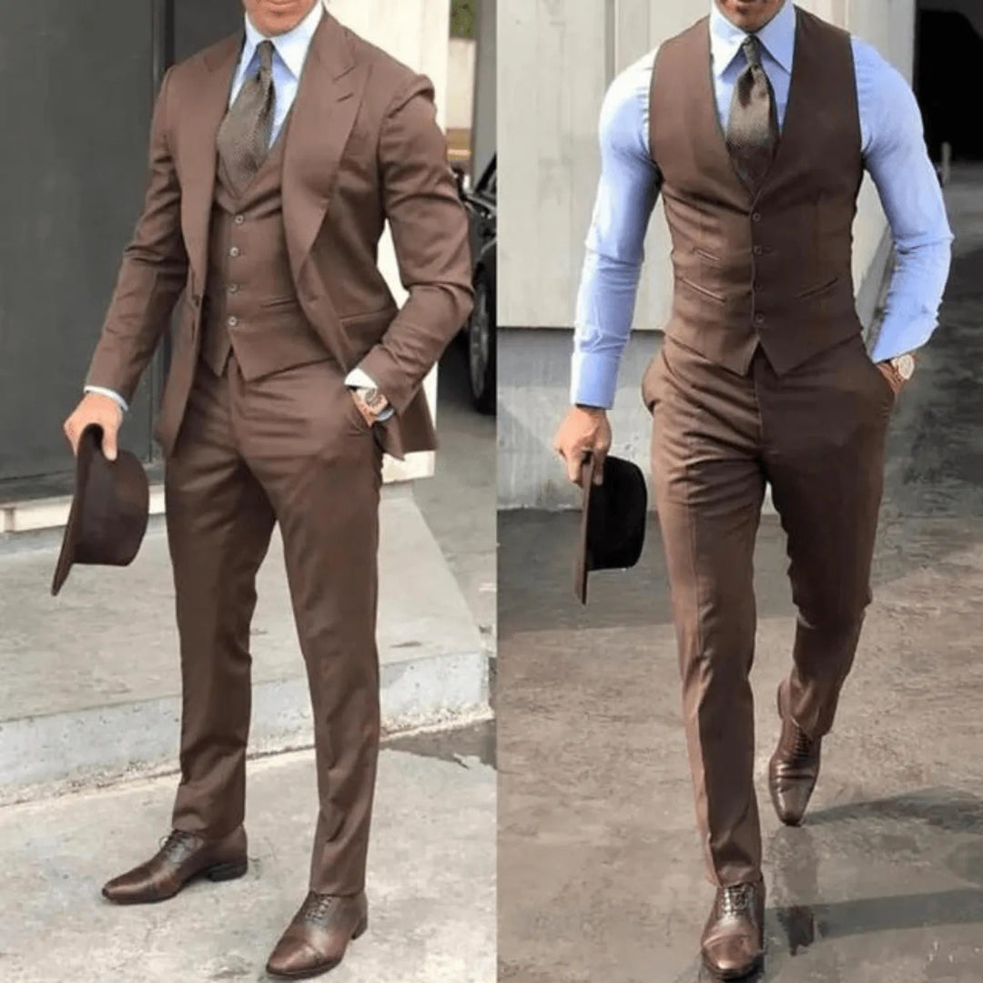 Drune | 3 Teilig Slim Passform Wollmischung Klassischer Formalstil