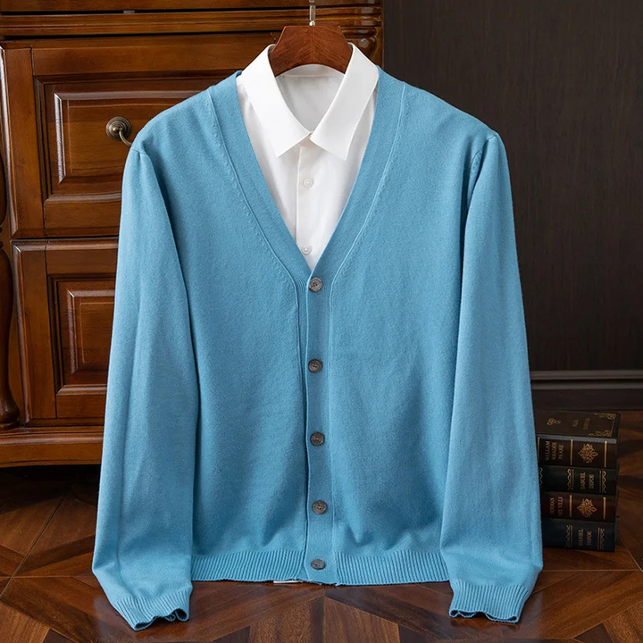 Drune | Herren Strickjacke Mit Knöpfen, Leichter Stoff, Klassischer V-ausschnitt