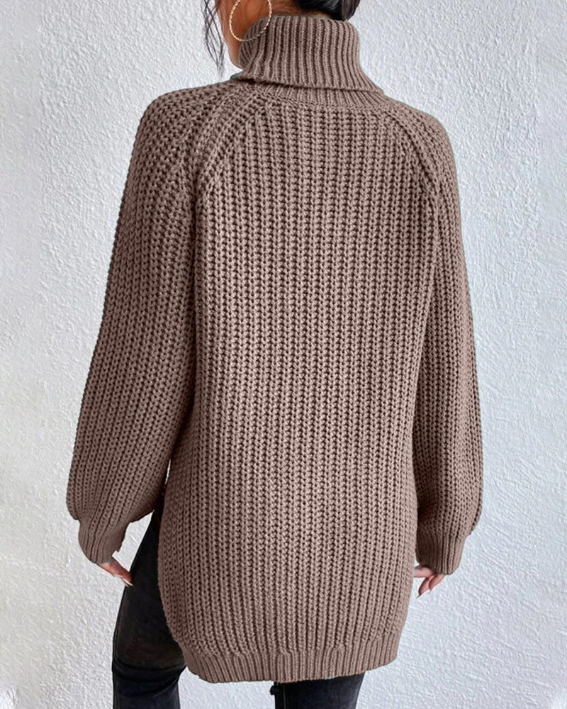 Drune | Pullover - Damen Herbst Strick Rollkragen mit lockerer Passform