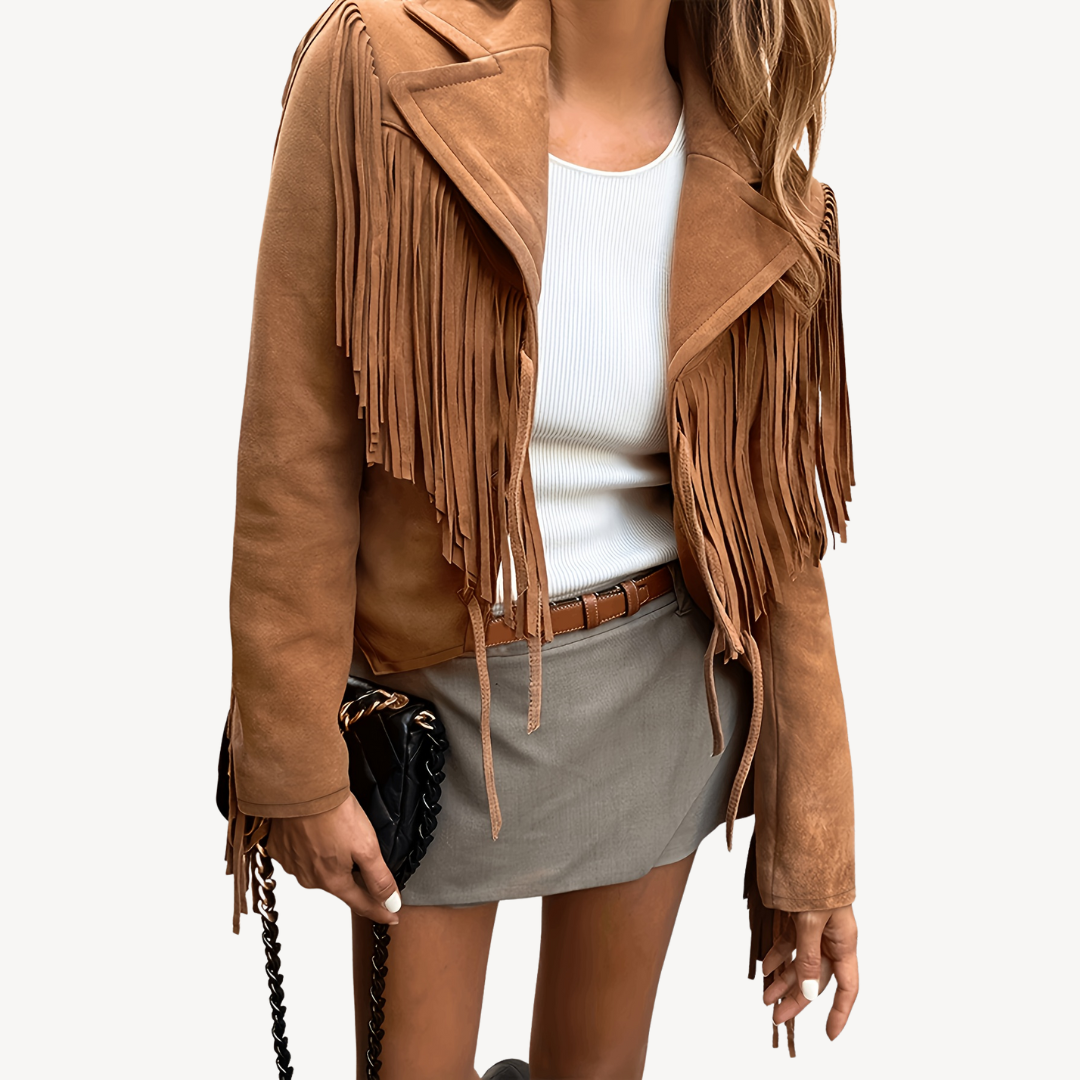 Drune | Damen Fransen Wildlederjacke