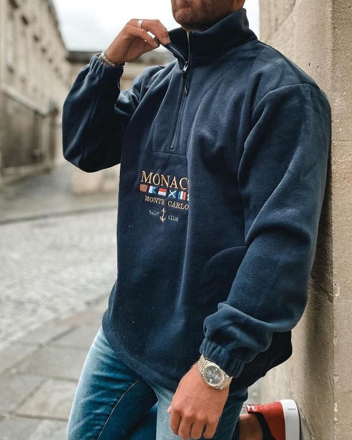 Drune | Fleece Pullover Viertelreißverschluss Entspannter Schnitt Weich Und Warm