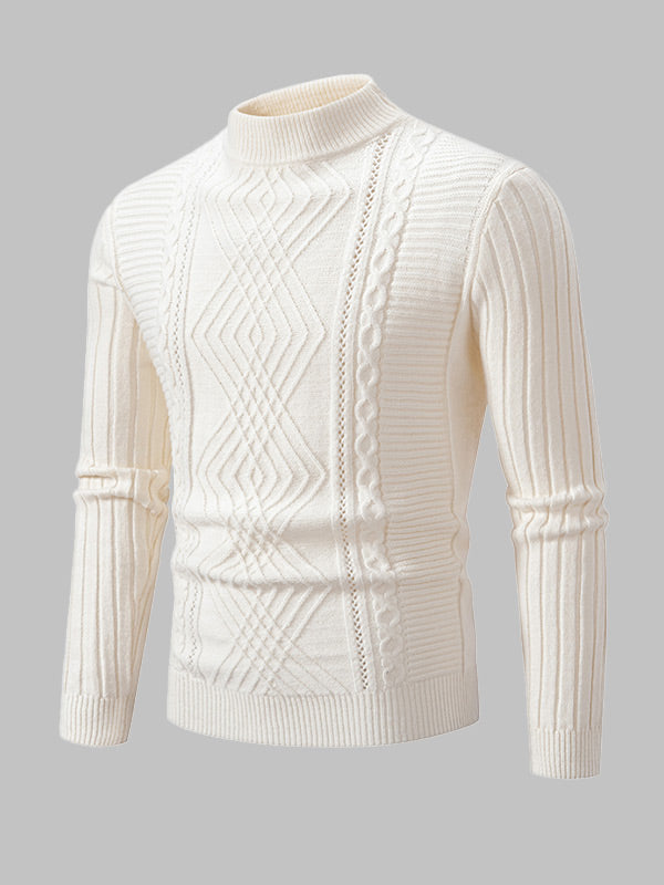 Drune | Herren Design Slim Fit Stehkragenpullover