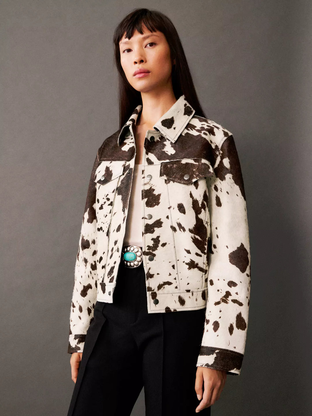Drune | Gemusterte Lederjacke
