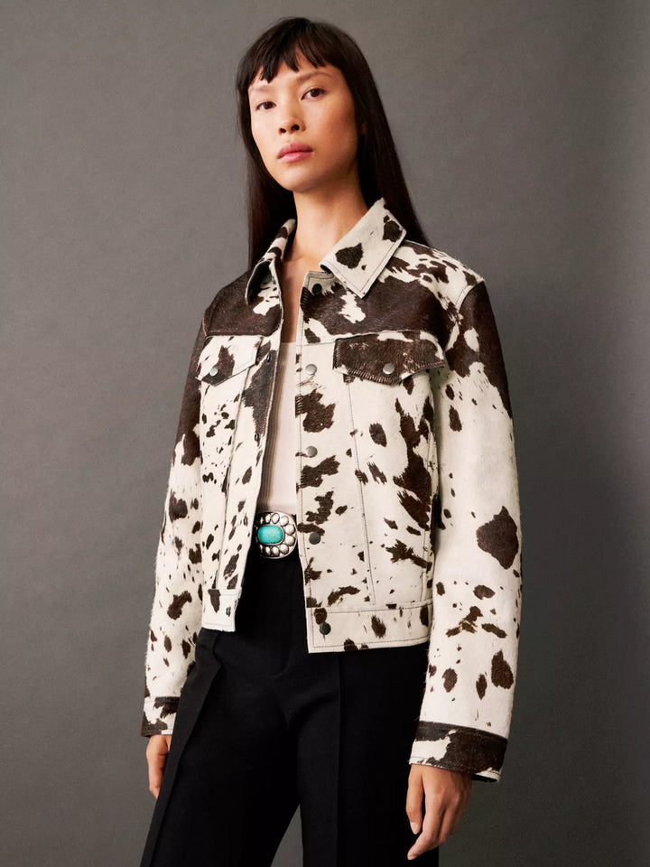 Drune | Gemusterte Lederjacke