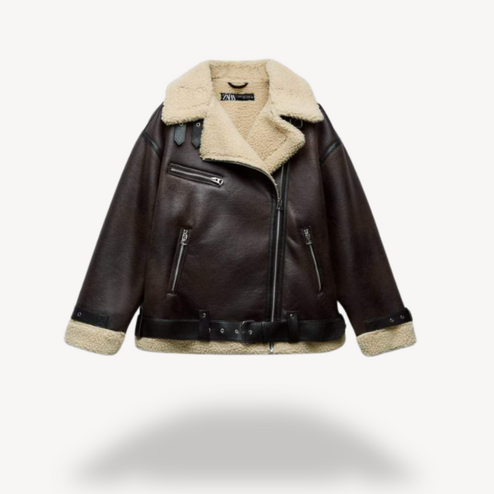 Drune | Shearling Bikerjacke für Frauen