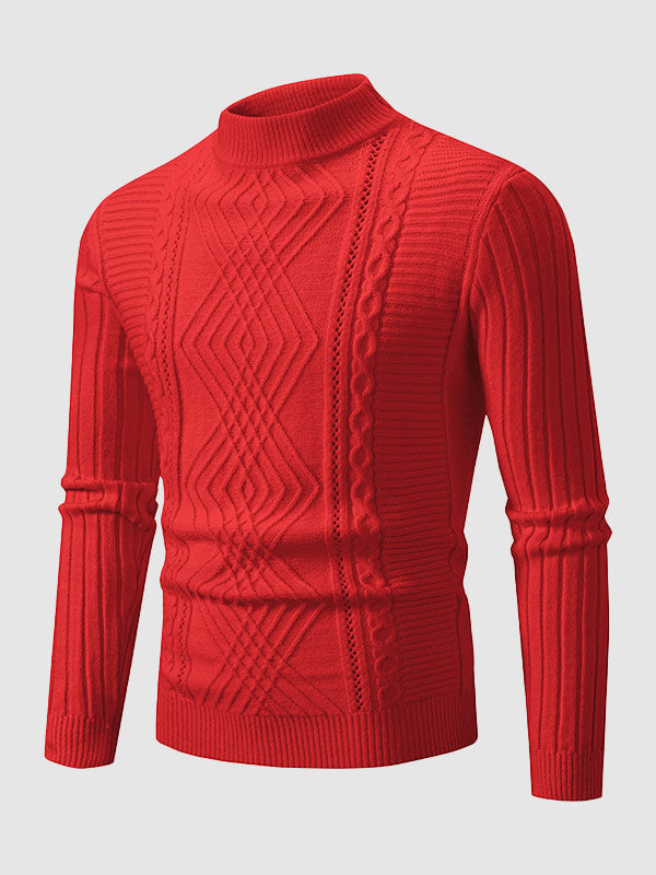 Drune | Herren Design Slim Fit Stehkragenpullover
