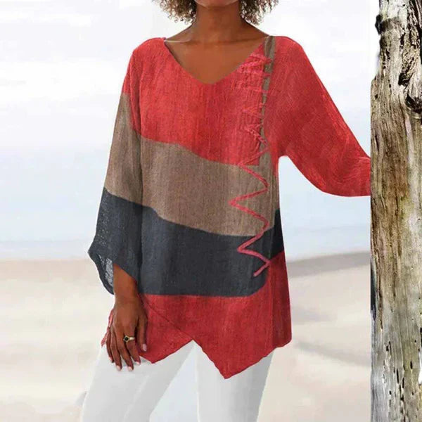 Drune | Drei-Farben Stilvolles Shirt