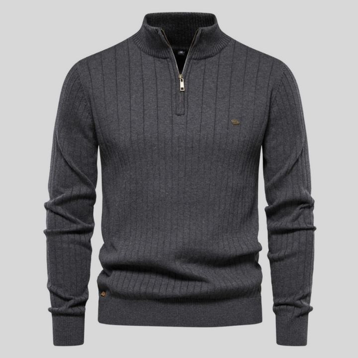 Drune | Halb-Zip Ripp Herrenpullover