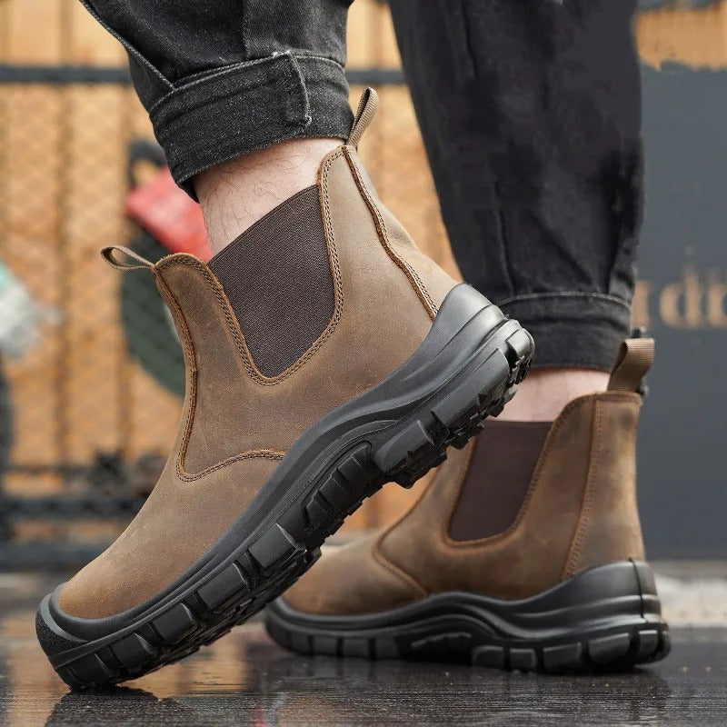 Drune | Chelsea Boots Leder Elastische Einsätze Strapazierfähige Sohle Mit Gutem Grip