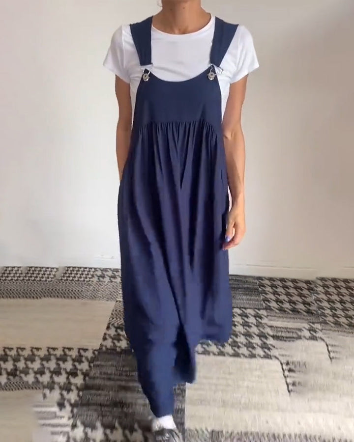 Drune | Kleid Lässig Einfarbig Hosenträger