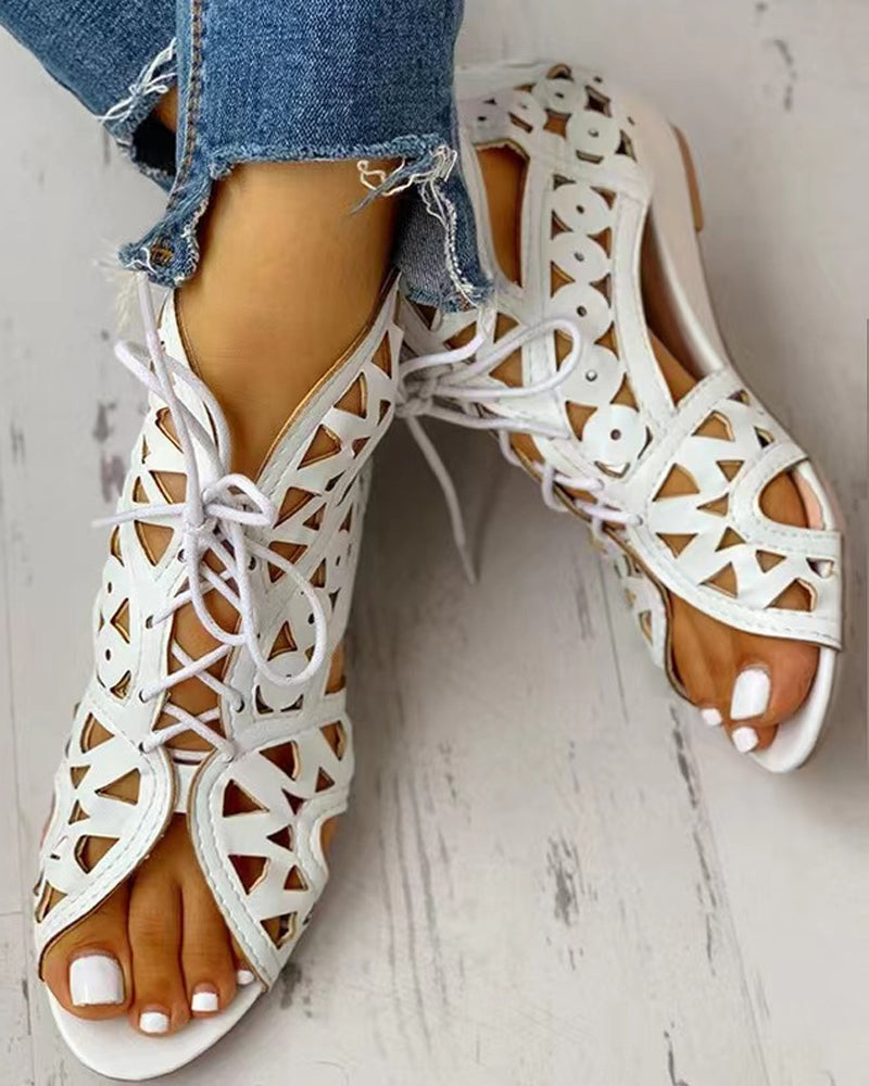 Drune | Flache Sandalen mit Cutouts für Frauen