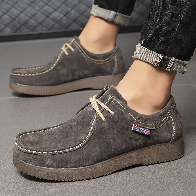 Drune | Schuhe Wildleder Robuste Gummisohle Bequeme Schnürung Lässiger Look