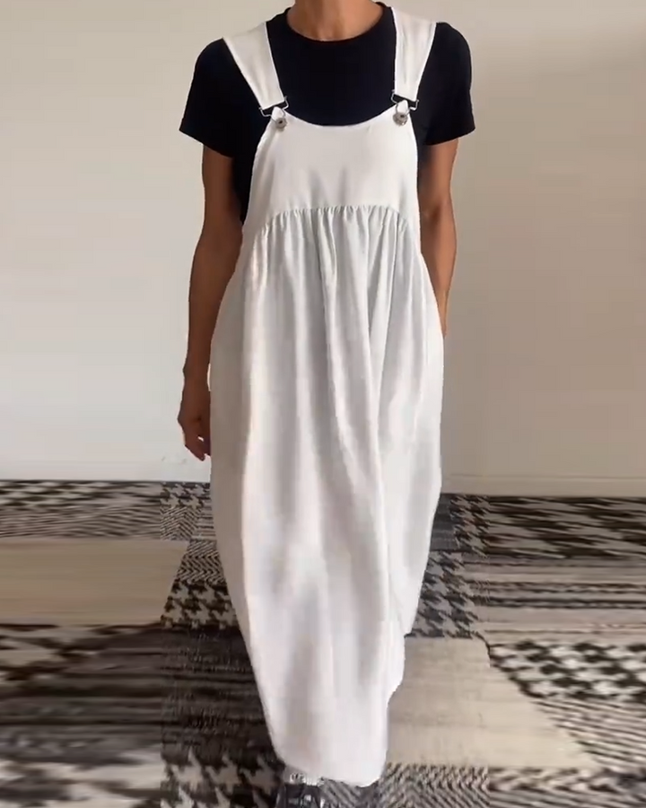 Drune | Kleid Lässig Einfarbig Hosenträger