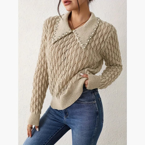 Drune | Eleganter Perlegepullover für Damen