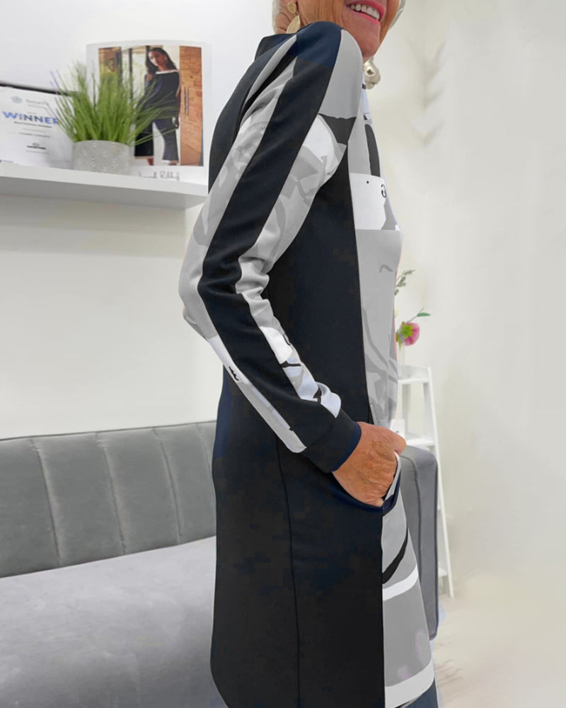 Drune | Langen Ärmeln und Tasche Im Farbblockdesign