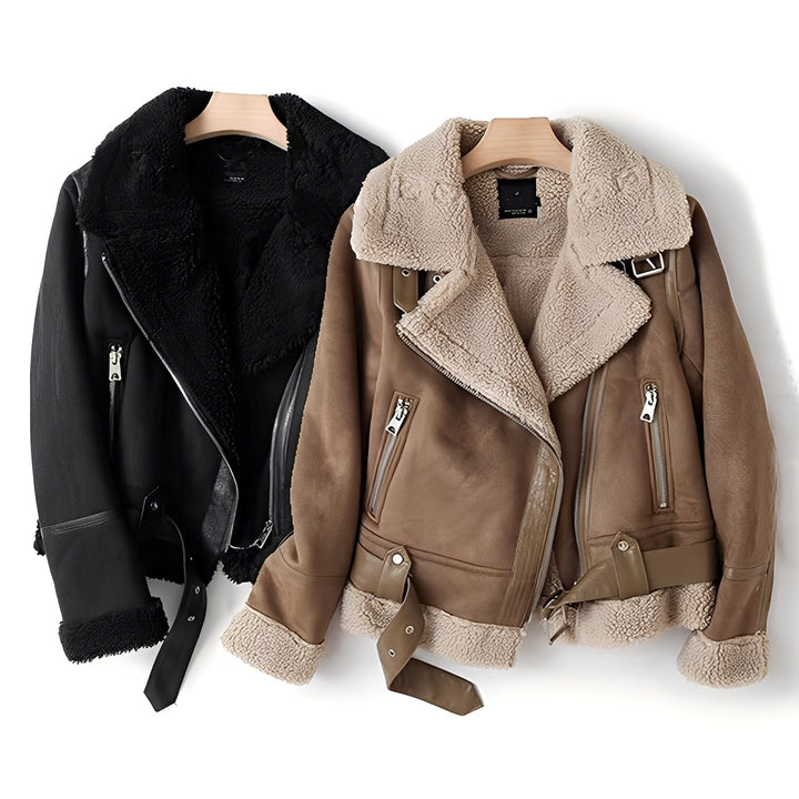 Drune | Warme Bikerjacke aus Schaffell für Frauen