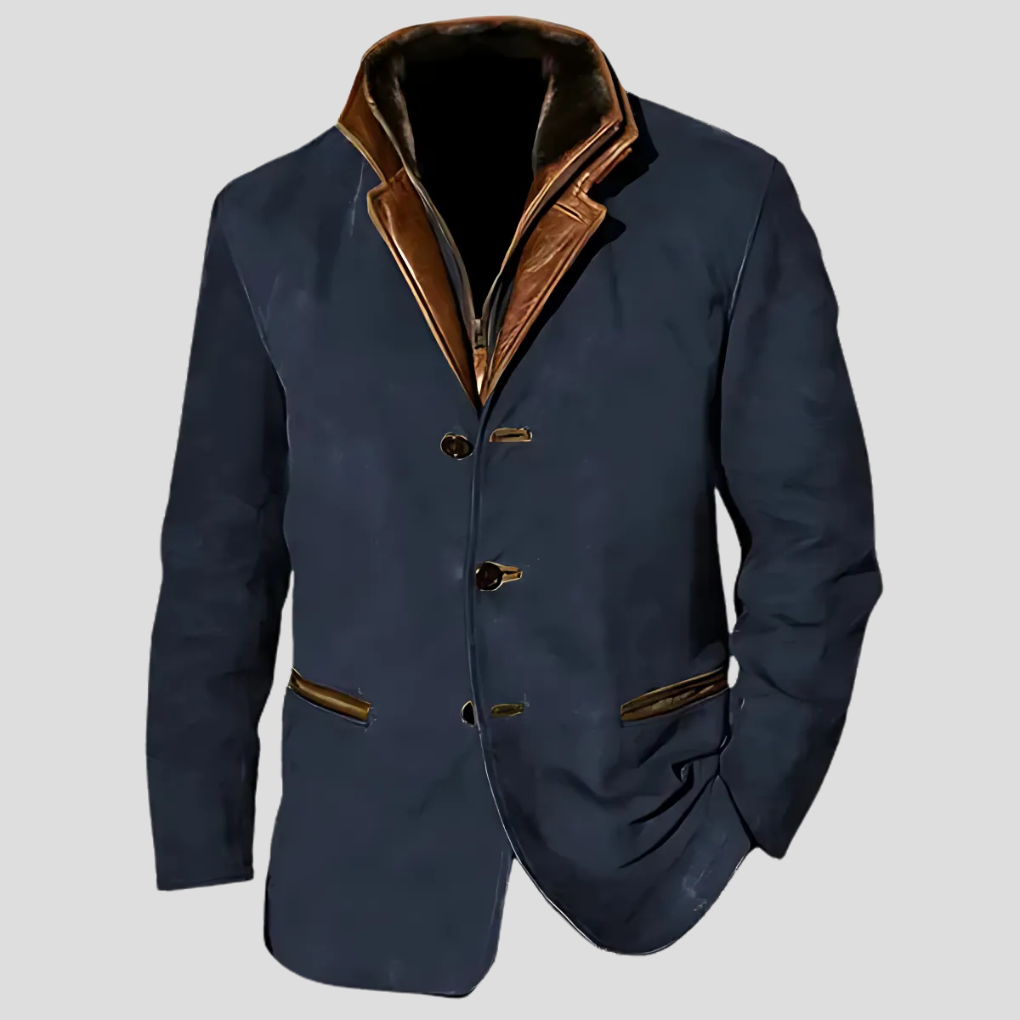 Drune | Retro Kontrastkragenjacke für Herren