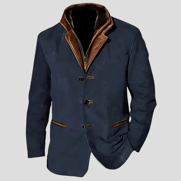 Drune | Retro Kontrastkragenjacke für Herren
