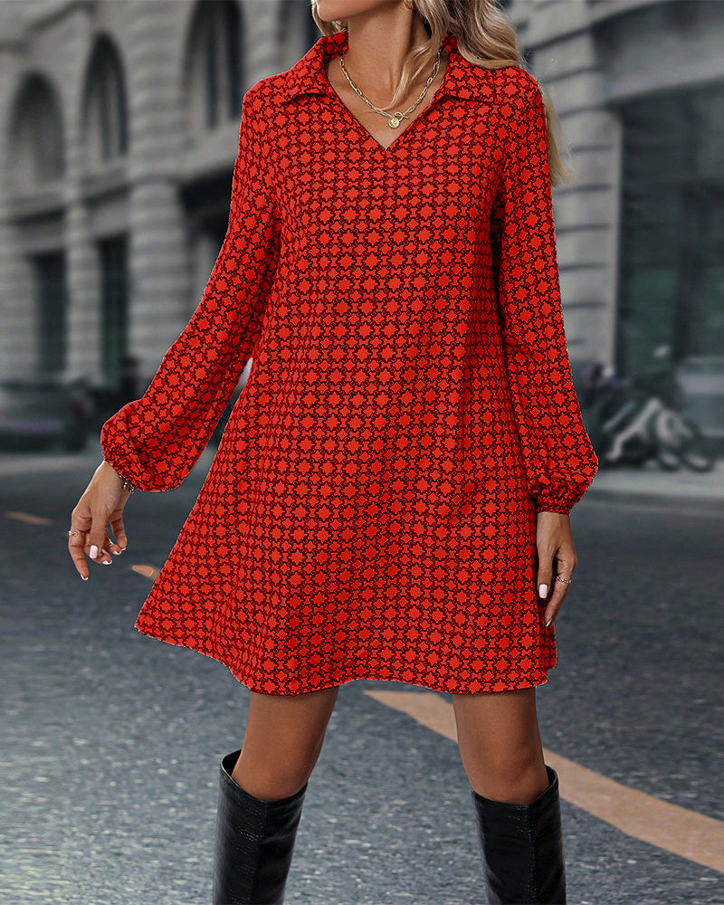Drune | Bedrucktes Kleid mit Revers