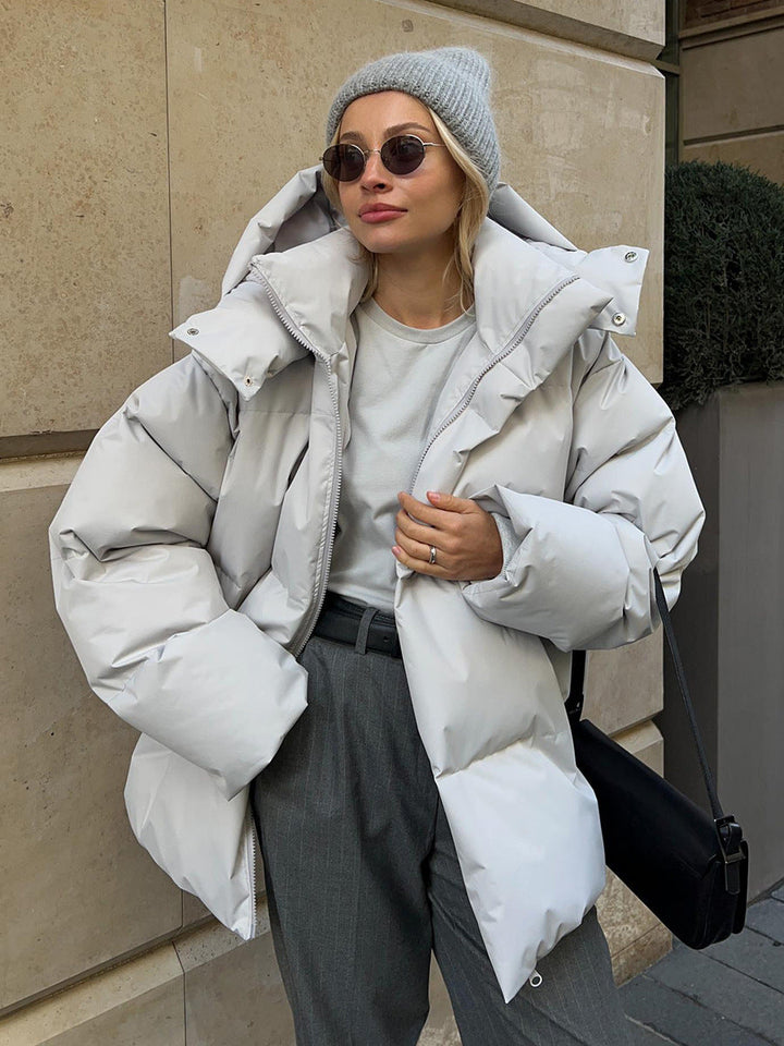 Drune | Eleganter Winter Kapuzen Baumwollmantel